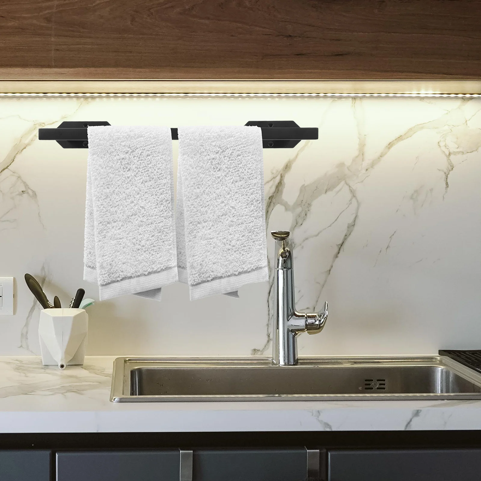 الحائط الفولاذ المقاوم للصدأ منشفة رف الحمام المنظم منشفة اليد حامل المطبخ دش رف غسل القماش أصحاب للاستحمام #4