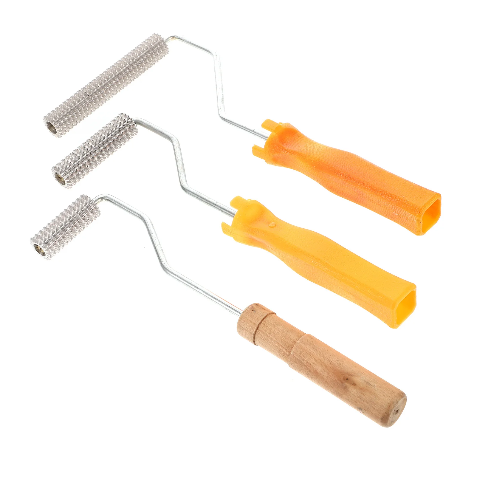 

3pcs Fiberglass Defoaming Roller Kit Silver For Resin Laminating Cement Floor Self Leveling Tool Spiked Flooring Roller Paint