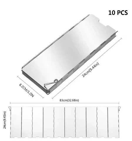 Stove Windshield Folding Structure 8/10/12 Plates Camping Supplies Wind Deflectors Stove Picnic Cooking Burner Windproof Screen