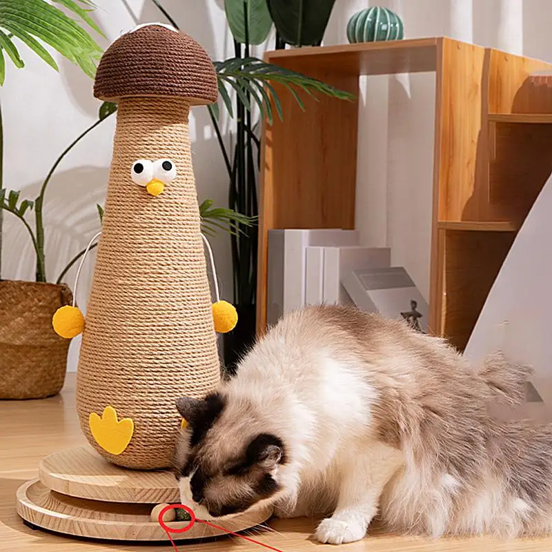 

Mushroom Cat Scratching Board Wear-resistant Non-Debris Vertical Sisal Rope Claw Sharpening Tease Cat Toys