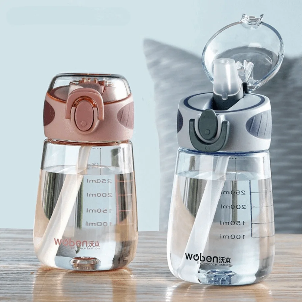 Portable Plastic Water Straw Cup Food-Grade Silicone Drop Proof Sippy Cup Lightweight Leak-proof Water Bottle view 3
