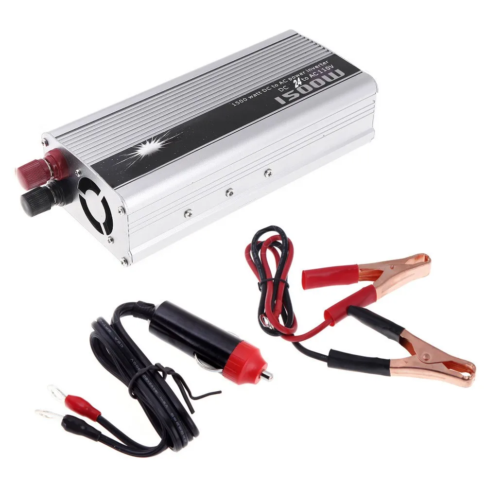 

PolarLander Inverter Converter Transformer Accessories 1500W 50 Hz Portable Car Charger Power Supply DC 24V to AC 110V