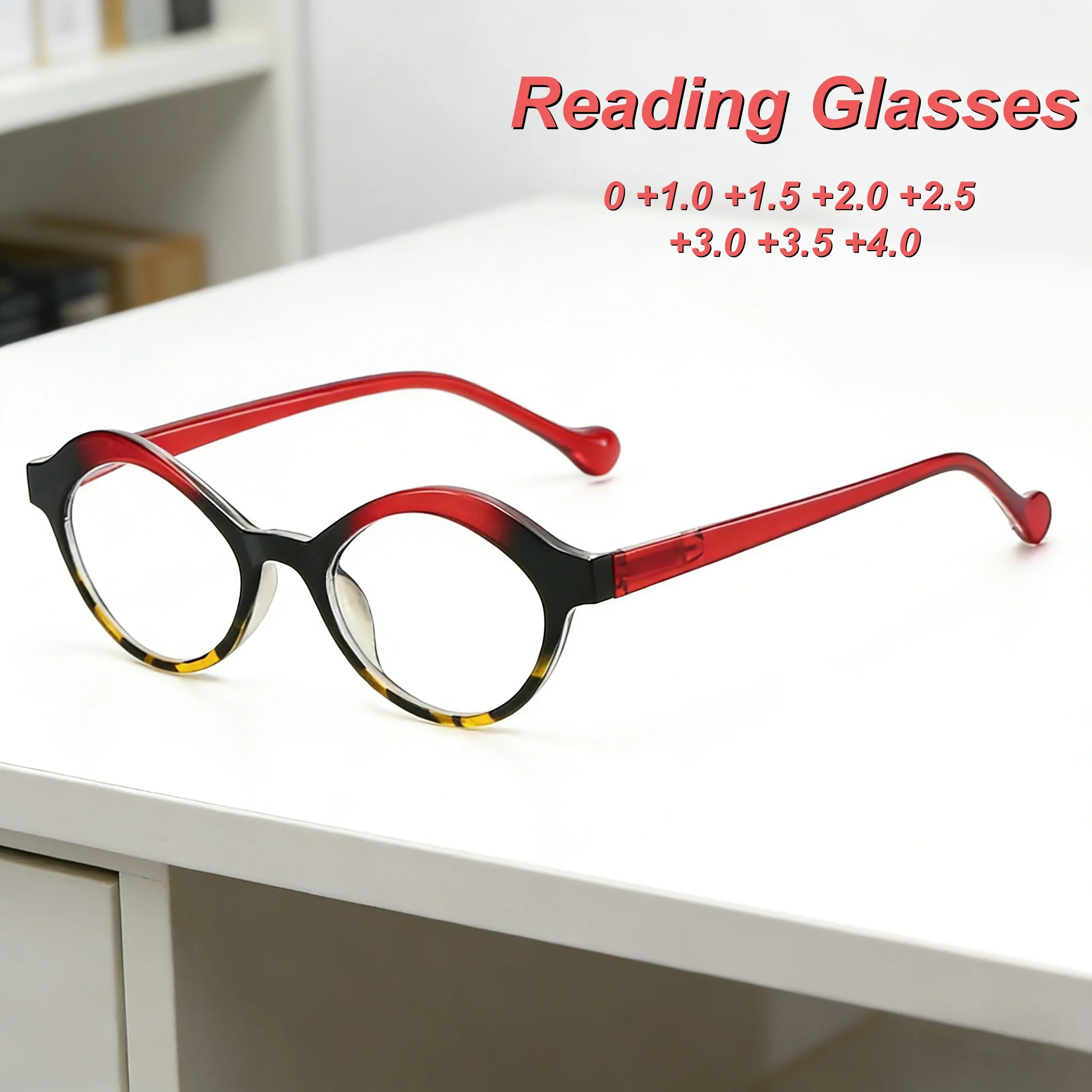 

Retro Personalized HD Elliptical Frame Women's Reading Glasses Ultra Light Neutral High Quality Anti Blue Light Glasses