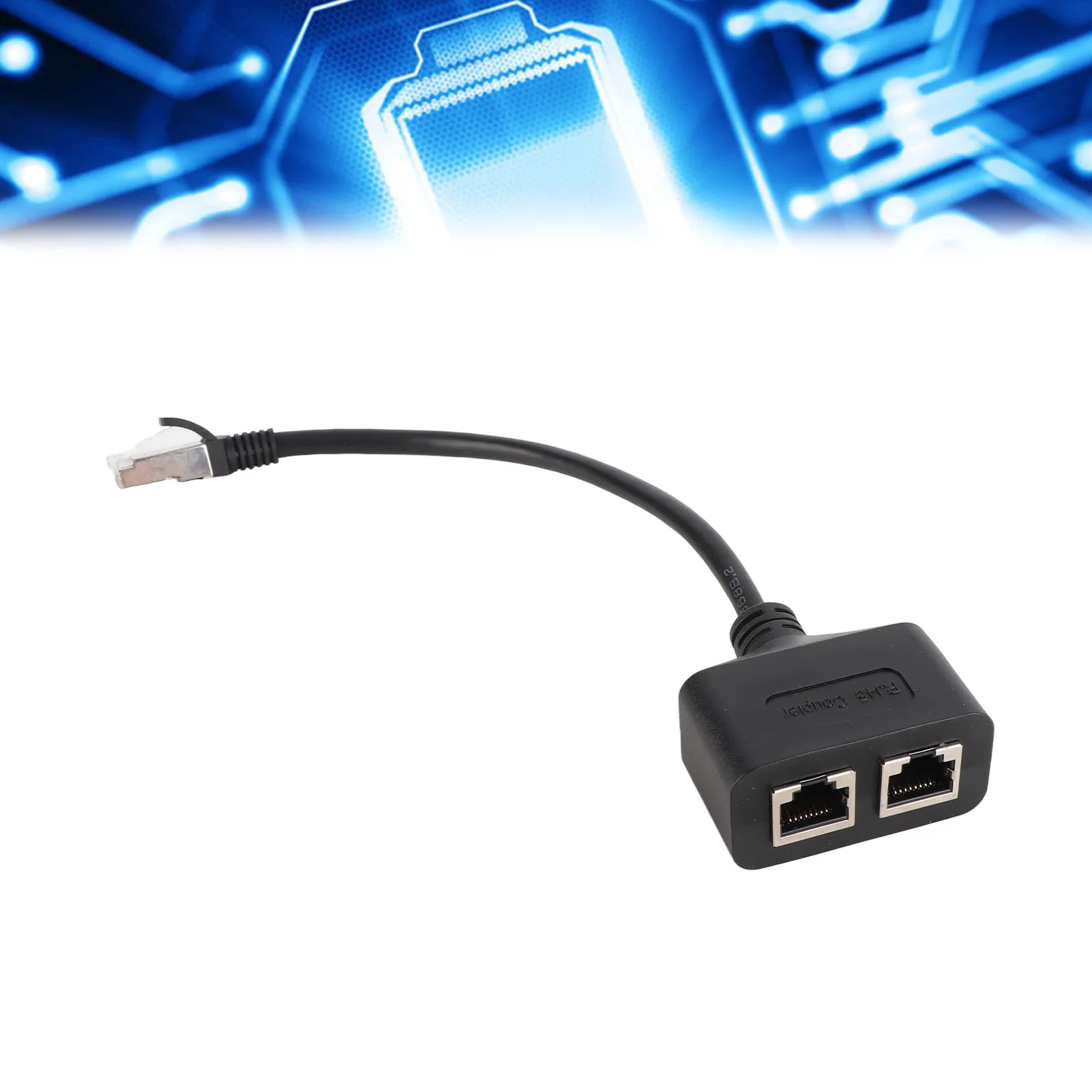 RJ45 Ethernet Adapter Cable Extension 1 to 2 Port Excellent Connection Transmission Splitter Adapter for Home Office