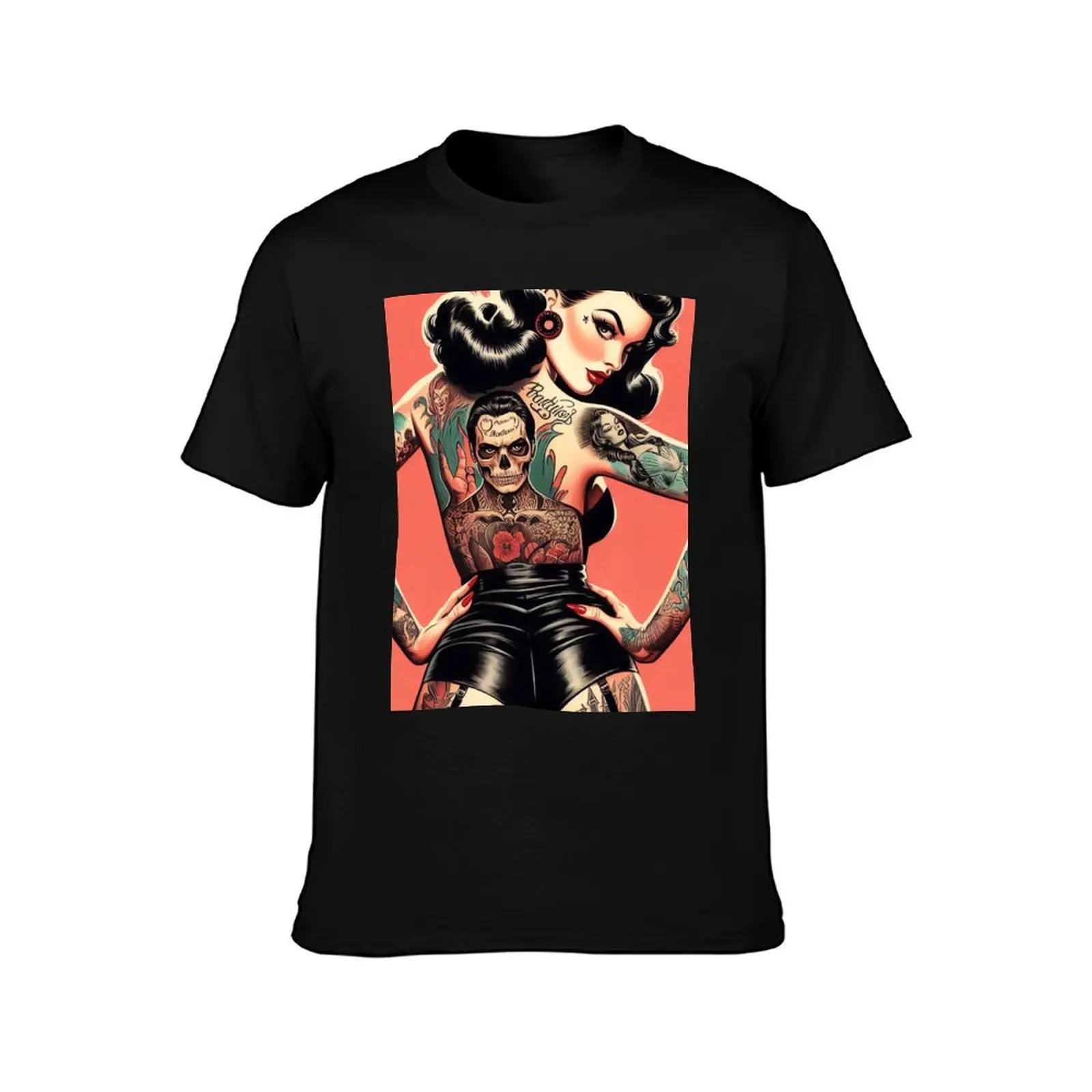 Retro Sexy Tattoo Pin-up T-Shirt Summer Holiday Casual Tee T-Shirt