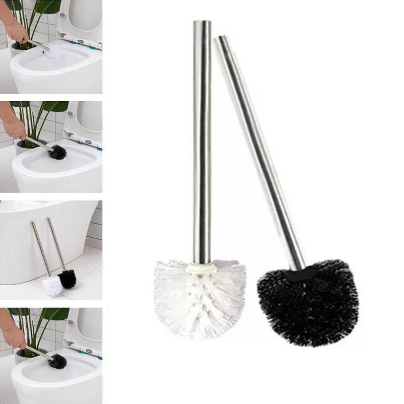 2024 New Style Toilet Articles For Stainless Steel Handle Toilet Brush Suit Household Hanger Frame Cleaning Brush WC-Borstel