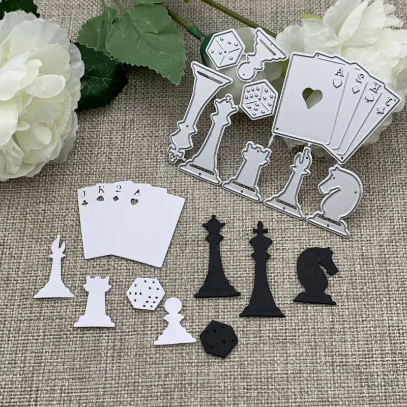 Chess poker dice Metal Cutting Dies Stencils For DIY Scrapbooking Decorative Embossing Handcraft Die Cutting Template Mold