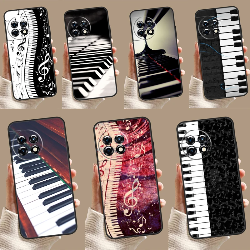 Funda Musical con teclas de Piano para OnePlus 11, 12, 9, 10 Pro, 10R, 12R, 8T, 10T, OnePlus N30 Nord, N20, N10, CE 3, 2 Lite