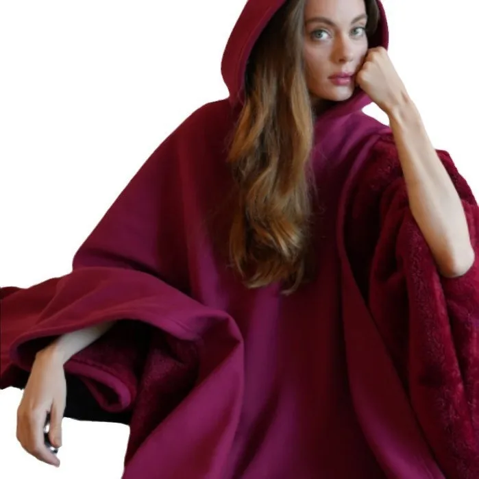3D Pattern Hooded Cape Mid Length Streetwear with Punk Sleeveless Cape Coat Digital Print 3D Effect Pattern Pullover for Women