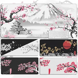 XXL New Sakura Pattern Large Size Table Pad Gamer Non-Slip MousePad for Computer Lock Edge Keyboard Desktop Pad Rubber Desk Mats