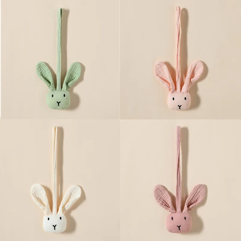 DUNISoother-Attache-sucette tête de lapin en coton pour bébé, jouet de dentition pour poussette, clip de sucette pour nouveau-né