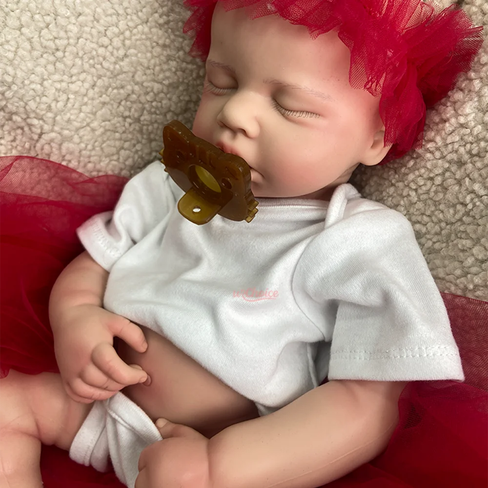 

50cm Open Mouth Girl Loulou Silicone Reborn Baby Doll Washable 3D Painted Skin Newborn Collectible Gift For Kids' Keepsake
