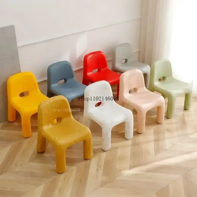 

Стул в скандинавском стиле из утолщенного пластика, прочный, для использования в помещении и на улице, простой дизайн, пуфик-скамья для гостиной, сада, дома