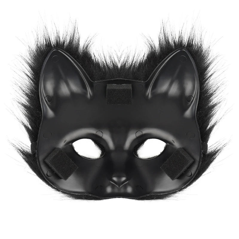 Halloween Realistic Fox Costume Set New Fox Mask, Gloves and Plush Tail Stage Party Animal Tail Cosplay Props and Accessories