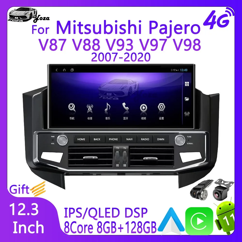 

Yoza Carplay Car Radio For Mitsubishi Pajero 2007-2020 Android11 Touch Screen Multimedia Player Navigation WIFI Gift Tools 5G