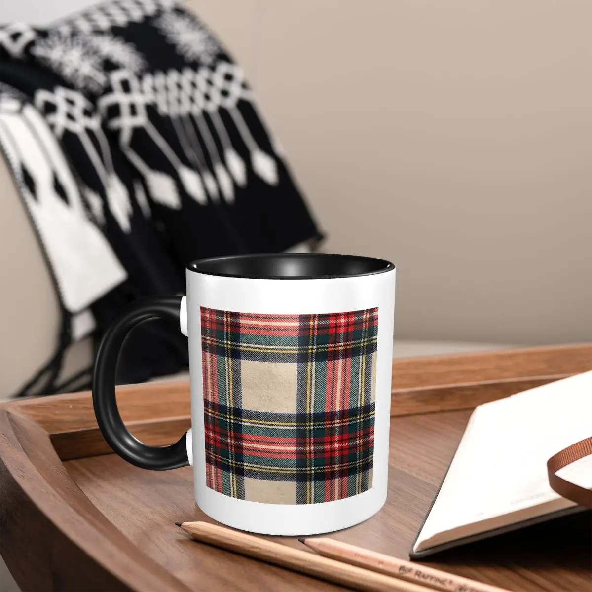 

Stewart Dress Tartan Mug Funny Ceramic Coffee Cups Tea Mugs Milk Cup Drinkware Gifts for Woman Man