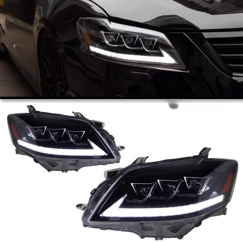 

Suitable for 2009-2011 Toyota Camry Headlight Assembly Modified Three-Eye Lens LED Daytime Running Light Flowing Turn Signal