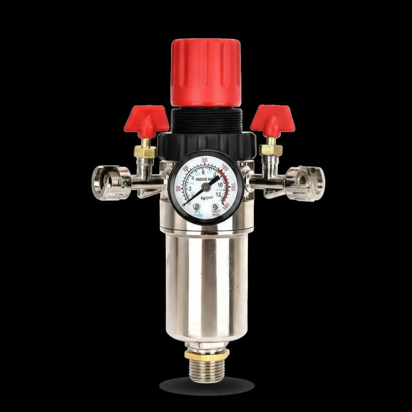 Dual Outlet Air Pressure Regulator Quick Connect Moisture Separator Compressor Accessory for Workshop Tools