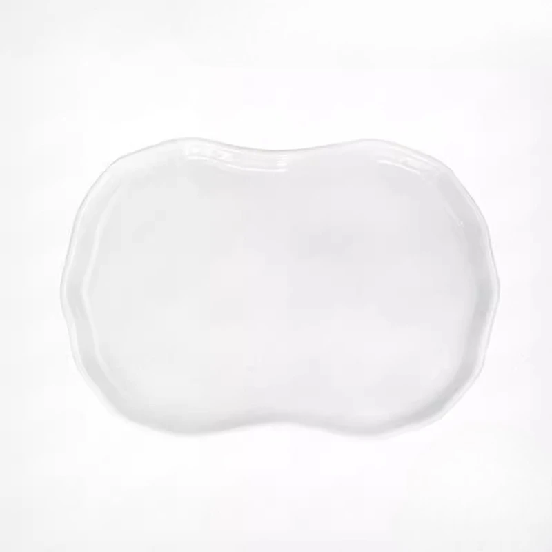 Banana Leaf-shaped Ceramic Palette Ink Dish Student Art Painting Coloring Outdoor Sketching Portable Ceramics Palette Paint Tray