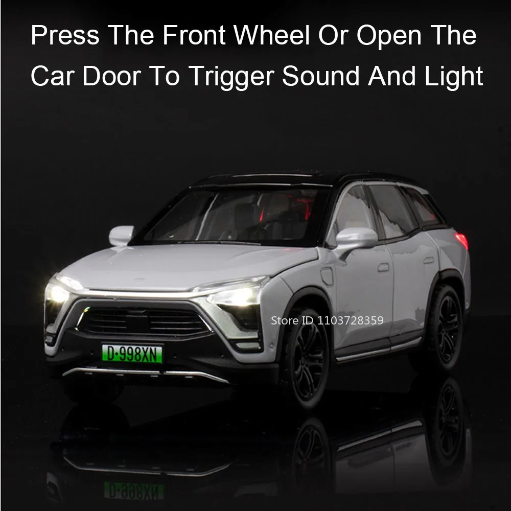Schaal 1:32 NIO ES8 Li ONE Auto Speelgoedmodellen Legering Diecast Miniatuur Voertuig Speelgoed Geluid Licht Deuren Geopend Trek voor Kinderen Geschenken