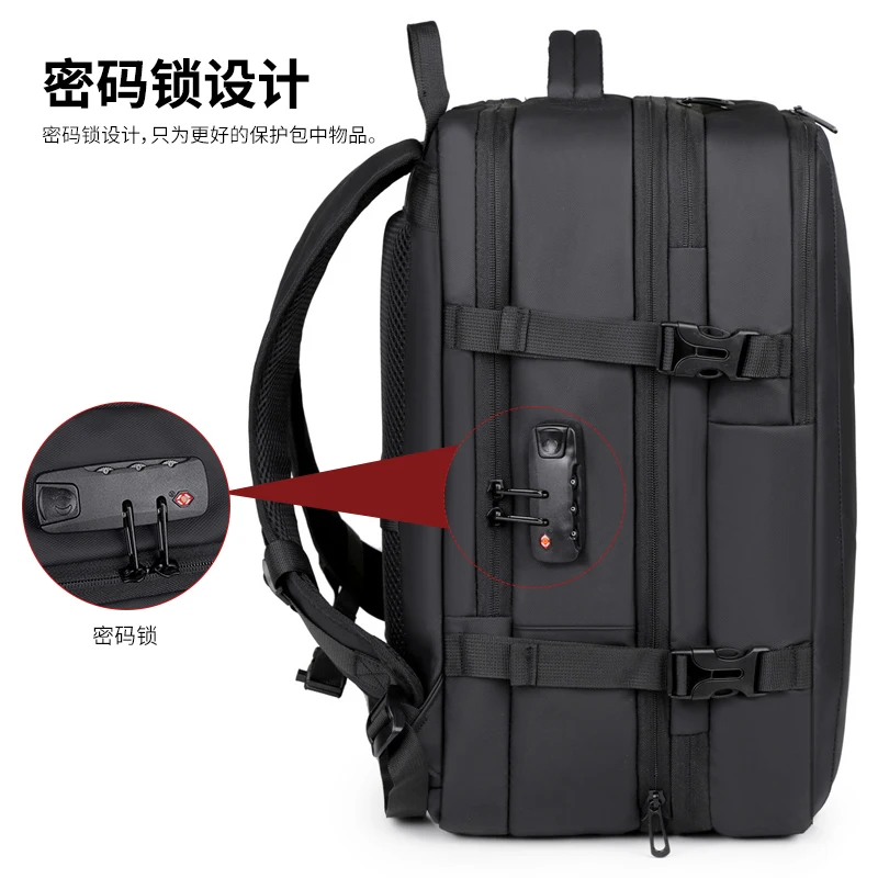 حقيبة ظهر رجالية قابلة للتوسيع وضغط مفرغ لرحلة عمل لمسافات قصيرة ذات سعة كبيرة للفصل الجاف والرطب حقيبة ظهر متعددة الوظائف للأعمال