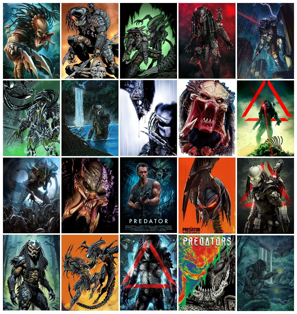 Predator 5D Diamond Painting Terror Alien Movie Full Round Drill Cross Stitch Embroidery Mosaic Handicraft Home Decoration Gift