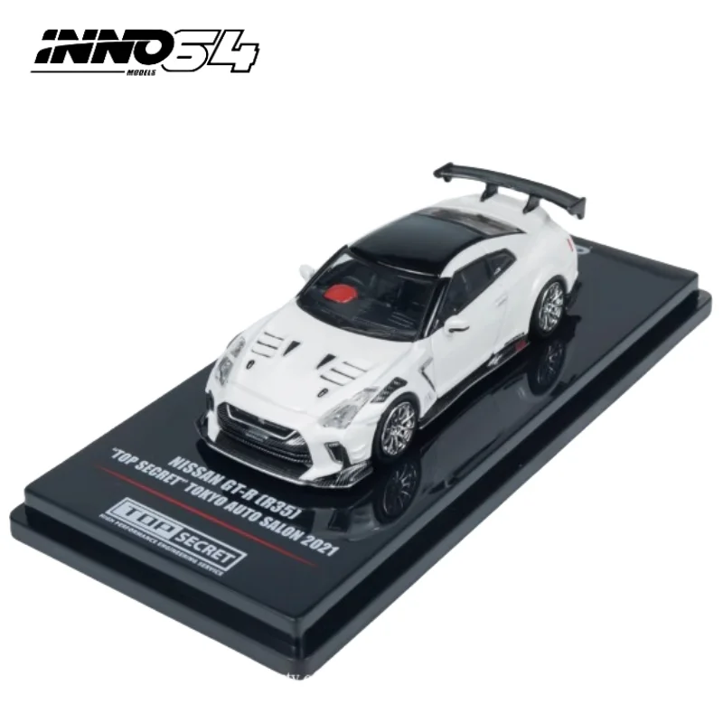 

В наличии 1:64 Nissan GTR R35 TOP SECRET Tokyo Auto Salon2021 модель автомобиля из литого под давлением сплава, игрушка в подарок для мальчика, декоративный предмет для взрослых.