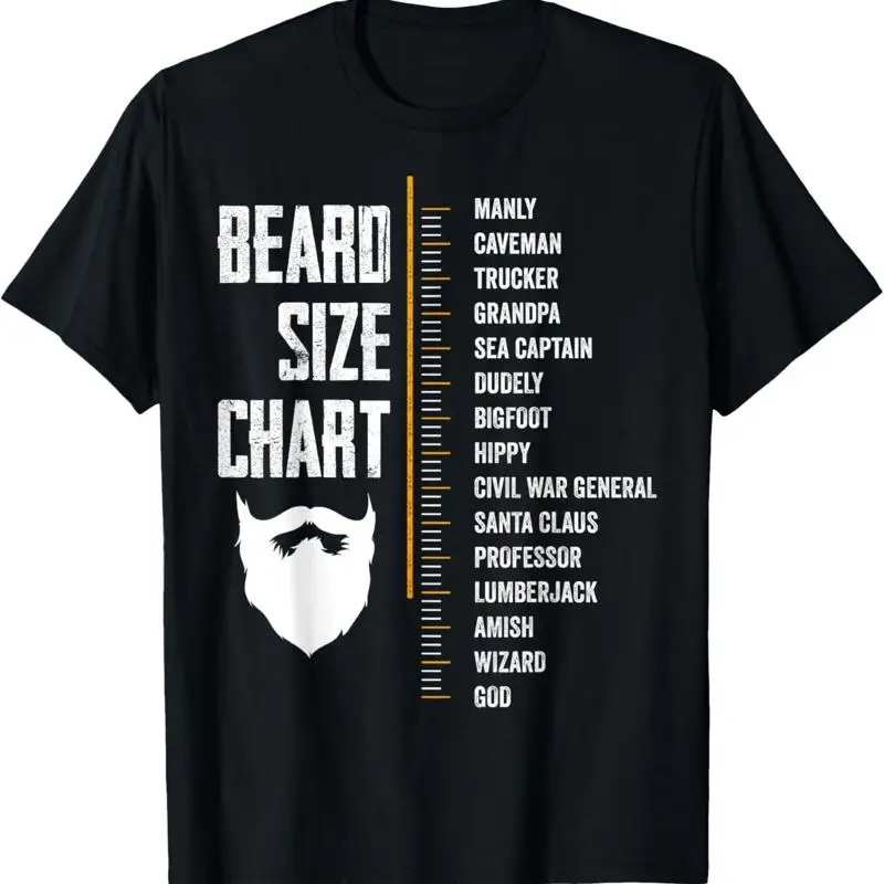 Beard Measurement Chart Length Funny Growth T Shirt