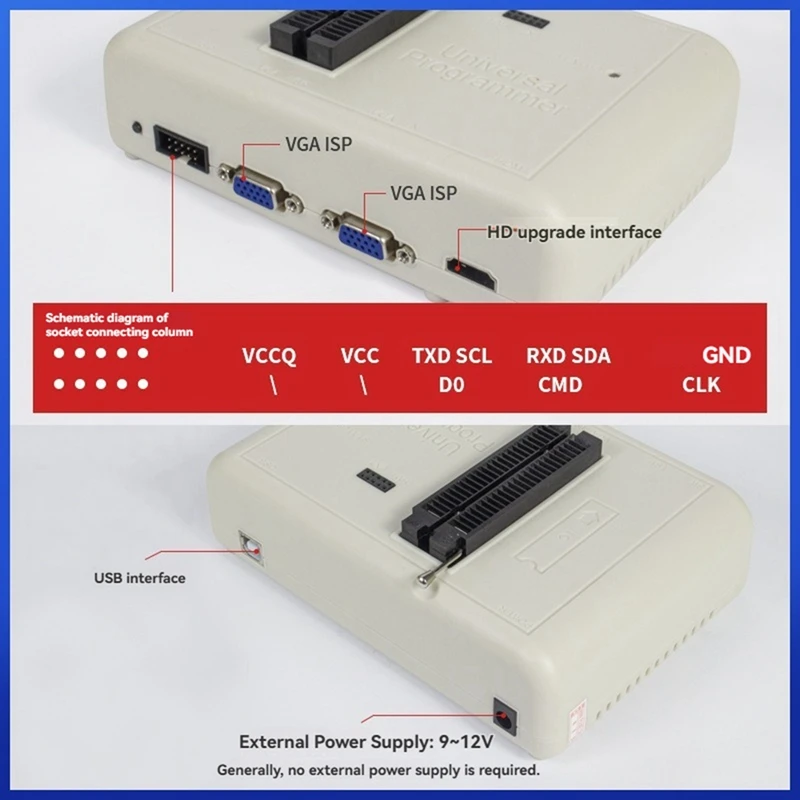 Programmer EMMC-Nand FLASH Programmer Universal Sangat Cepat RT809H Programmer LCD Komputer Mobil MCU Pembakar Font Ponsel