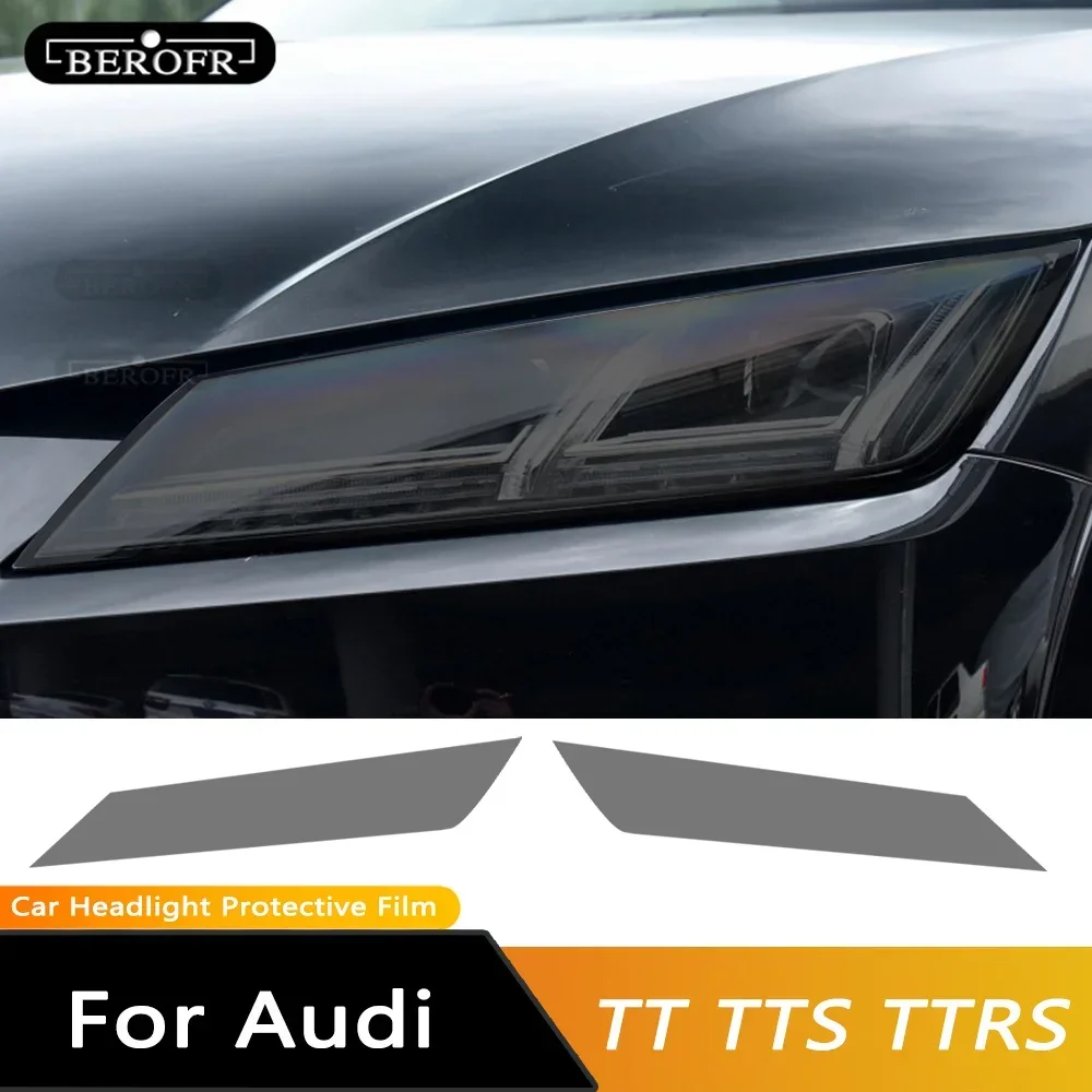 2枚入り-車用ヘッドライト保護フィルム-ヘッドランプ-透明-ブラック-tpu-ステッカー-アウディ-tt-tts-ttrs-mk3-8s-2015年～-現行-アクセサリー