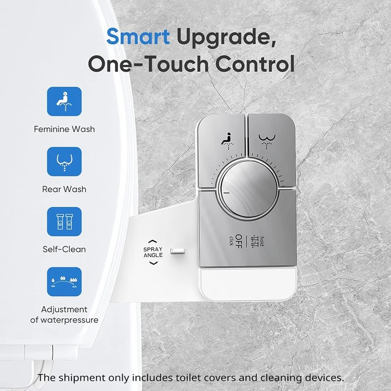 Bidet Attachment for Toilet Seat,Adjustable Angle DualNozzle,Self-Cleaning,Non-Electric Bidet for Rear&Feminine Wash(US) Retail