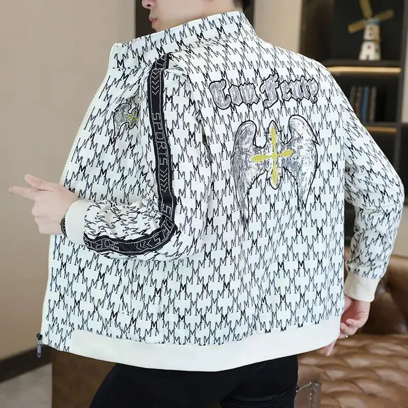 

Весенне-осенний новый европейский бейсбольный джет, мужской повседневный универсальный модный корейский ор-пальто с вышивкой, дышащий полиэстер