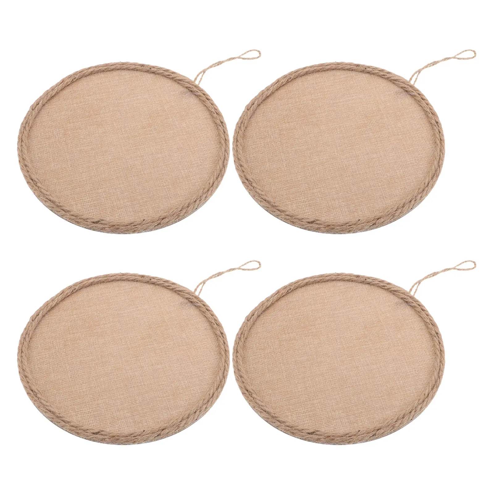 4Pcs Blank Linen Canvas Board Burlap Fabric for Painting String Weaving Drawing Board DIY Craft Supplies Wall Decoration
