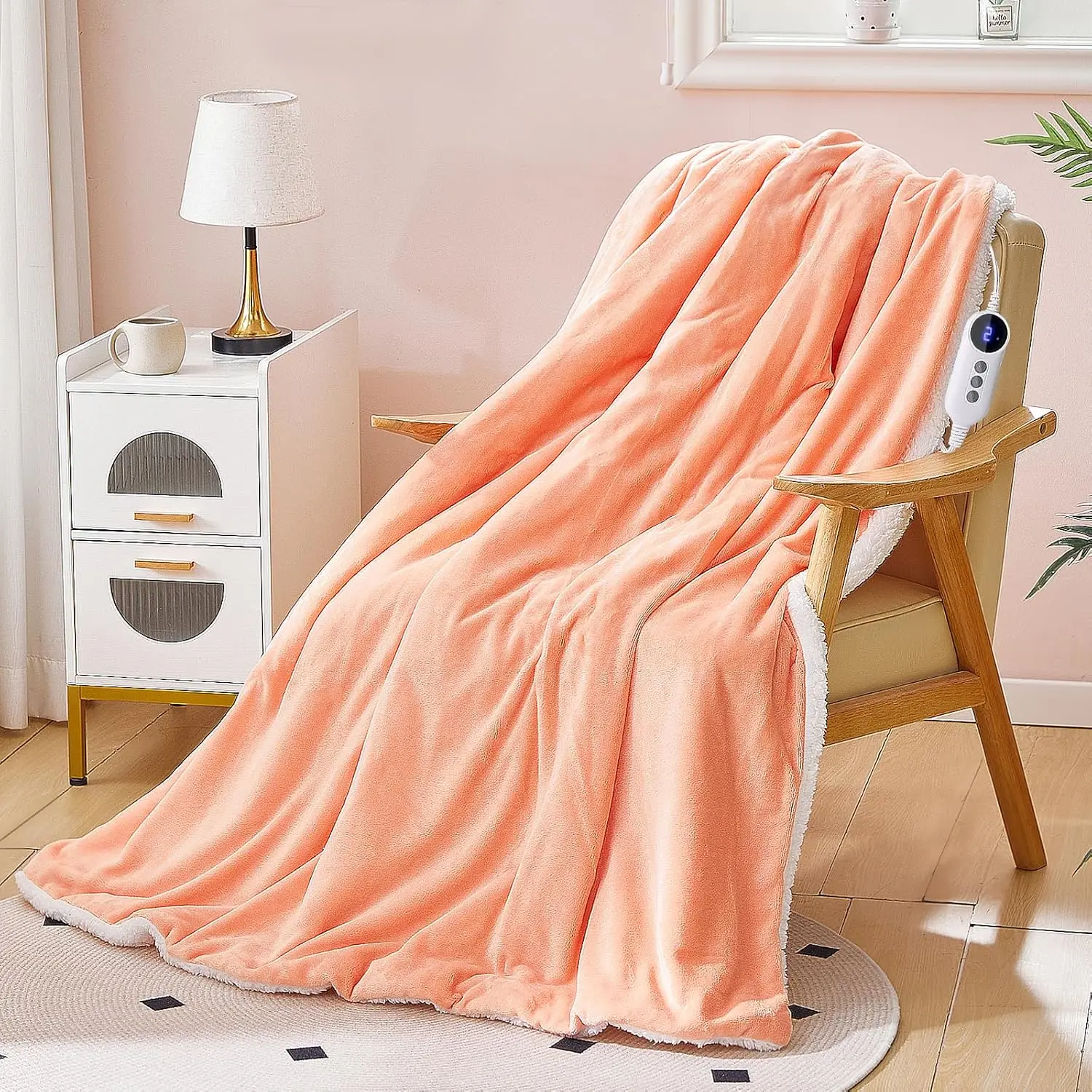 

62x84 Ultra Soft Flannel Electric Blanket, 9 Heat Levels, Auto Off, Machine Washable