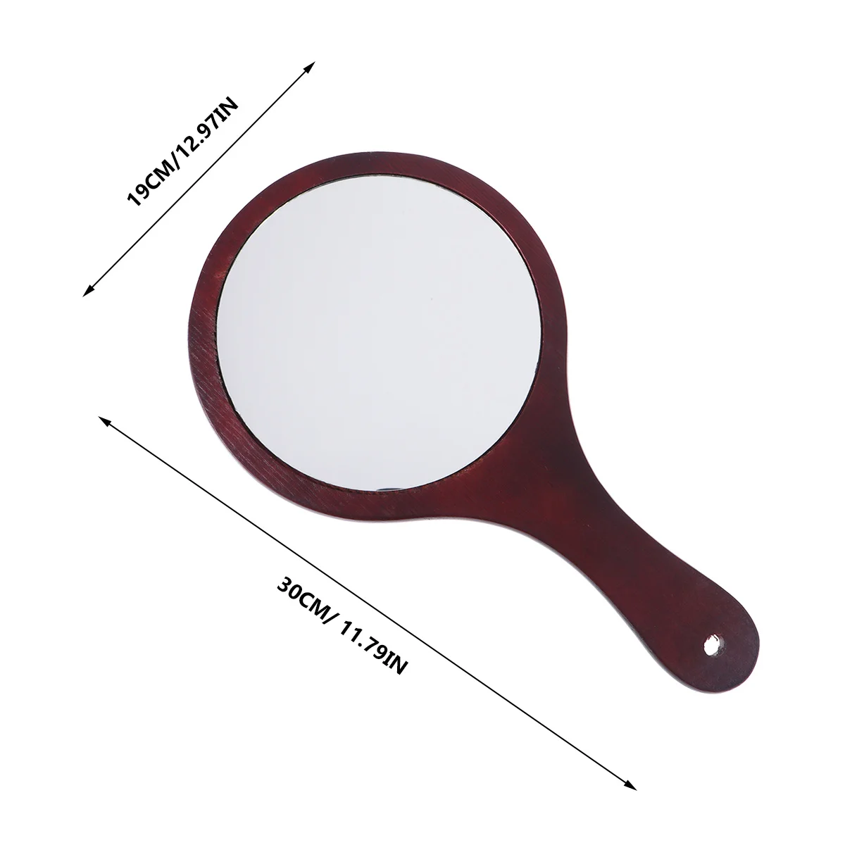قطعة واحدة من مرآة المكياج المحمولة الفاخرة مع إطار خشبي، مرآة محمولة باليد، زجاج شفاف كبير للنساء للاستخدام اليومي #6