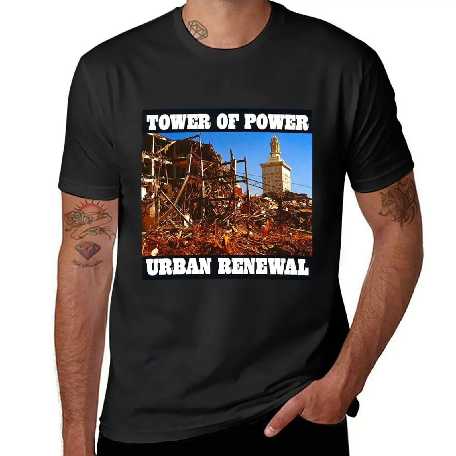 Tower of Power urban renewal T-Shirt oversizeds sublime oversized cute tops Men's t-shirt