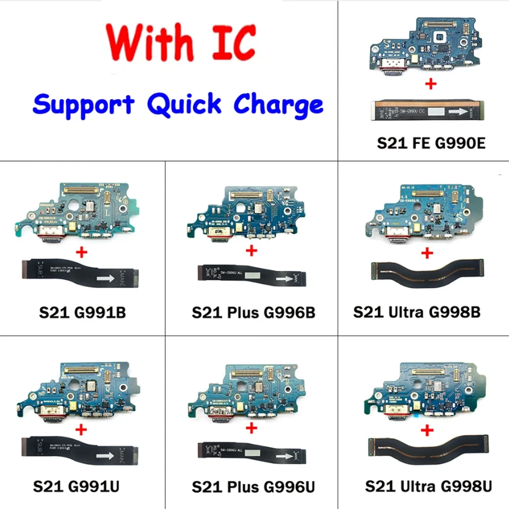 NEW For Samsung S21 Plus Ultra G991U G991N G991B G996B G998B G998N USB fast Charging Port Dock Charger Plug Connector Board Flex