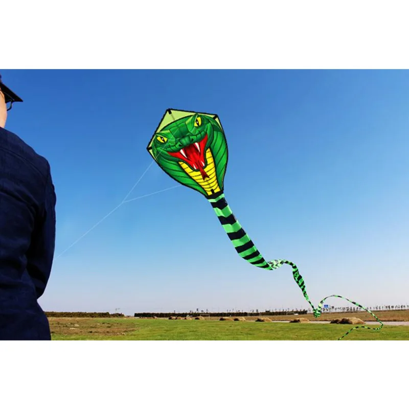 Large 8m Children Kite Toy Cartoon Snake Shape With Handle Line Easy to Fly Cobra Kite Children Flying Kite Outdoor Sports Toys