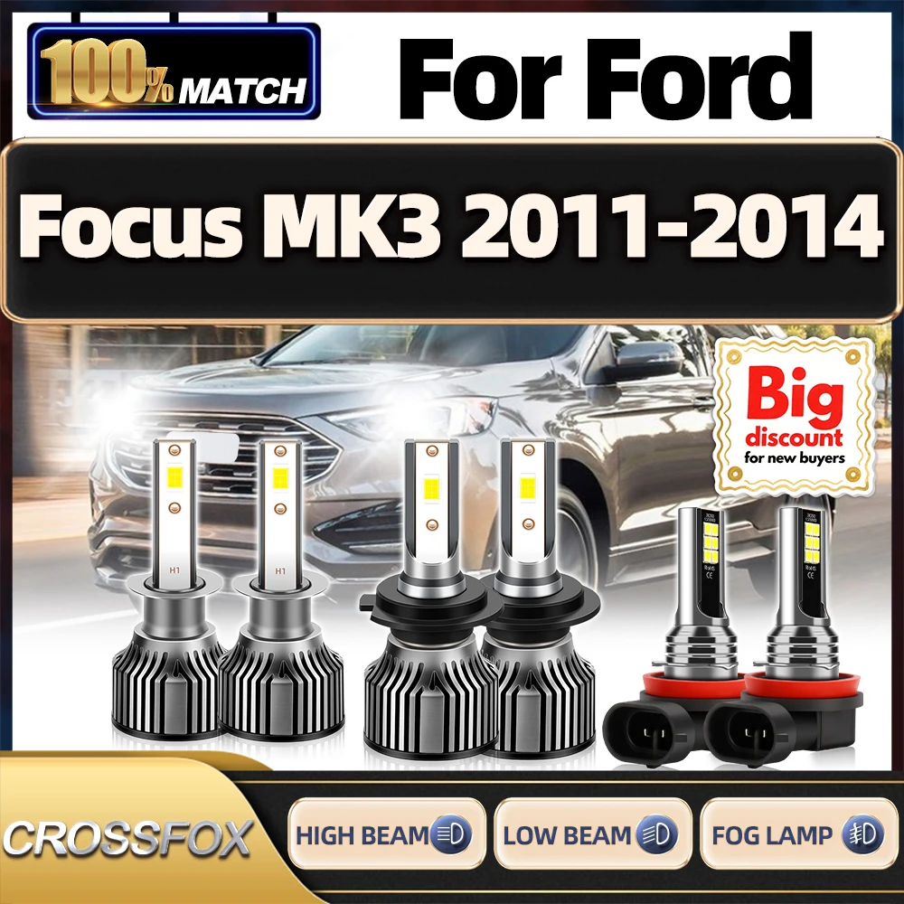 

LED Headlight Bulbs 60000LM Super Bright Front Headlamps 12V 6000K White Fog Lights For FORD FOCUS MK3 2011 2012 2013 2014