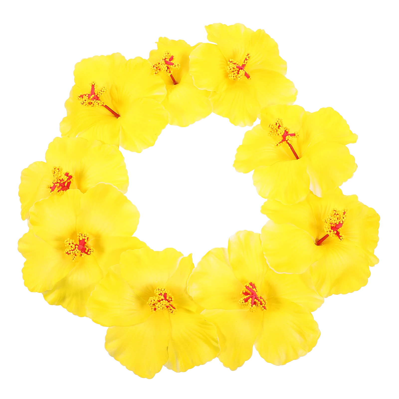 

10 Pcs Hawaiian Artificial Flowers Tropical Fake Aldult Hibiscus Heads