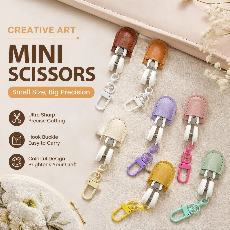Creative Art Mini High Precision Scissors - Colorful Hook Buckle Type, Ultra Small Craft Scissors