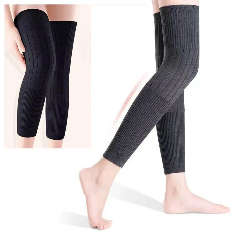 Hight Quality Cashmere Wool Knee Brace Pads Protector KneeCap Wool Kneepad Black/Grey Leg Warmers Knees