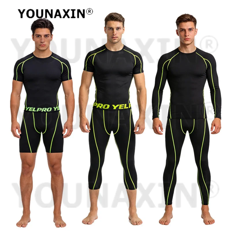 メンズ-コンプレッション-スポーツ-トップ-パンツ-シングルピース-速乾性-タイトフィット-ジム-フィットネス-ランニング用-s-m-l-xl-2xl-younaxin