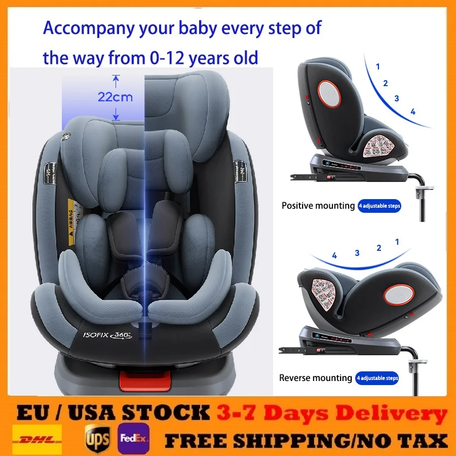 Image of Seggiolini auto per bambini Seggiolini auto di sicurezza per bambini Seggiolino auto ECE R129 con Isofix per seggiolino auto per bambini convertibile 0-12 anni 360 ° Girevole cod004