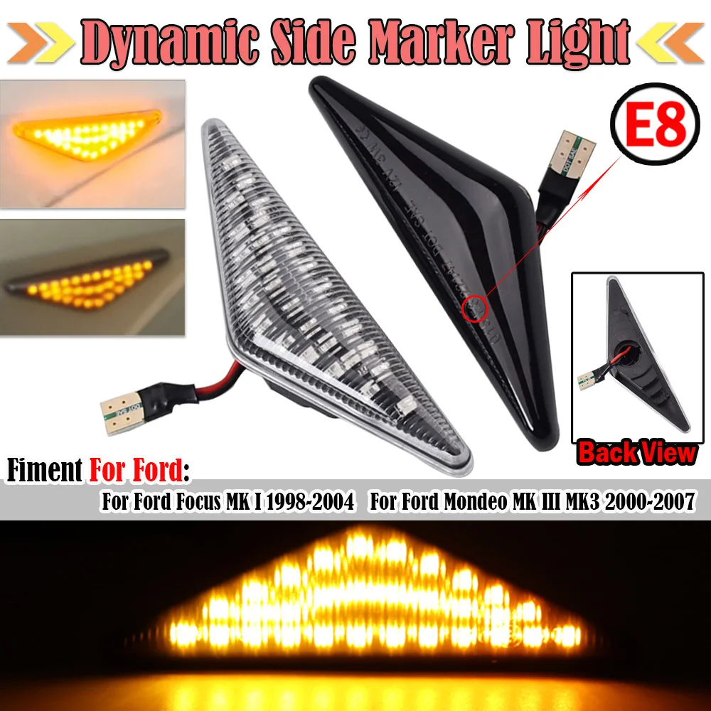 LED Flowing Turn Signal Light Dynamic Side Marker Indicator Blinker Lamp For Ford Focus MK1 1998-2004 Modeo 3 MK3 2000-2007