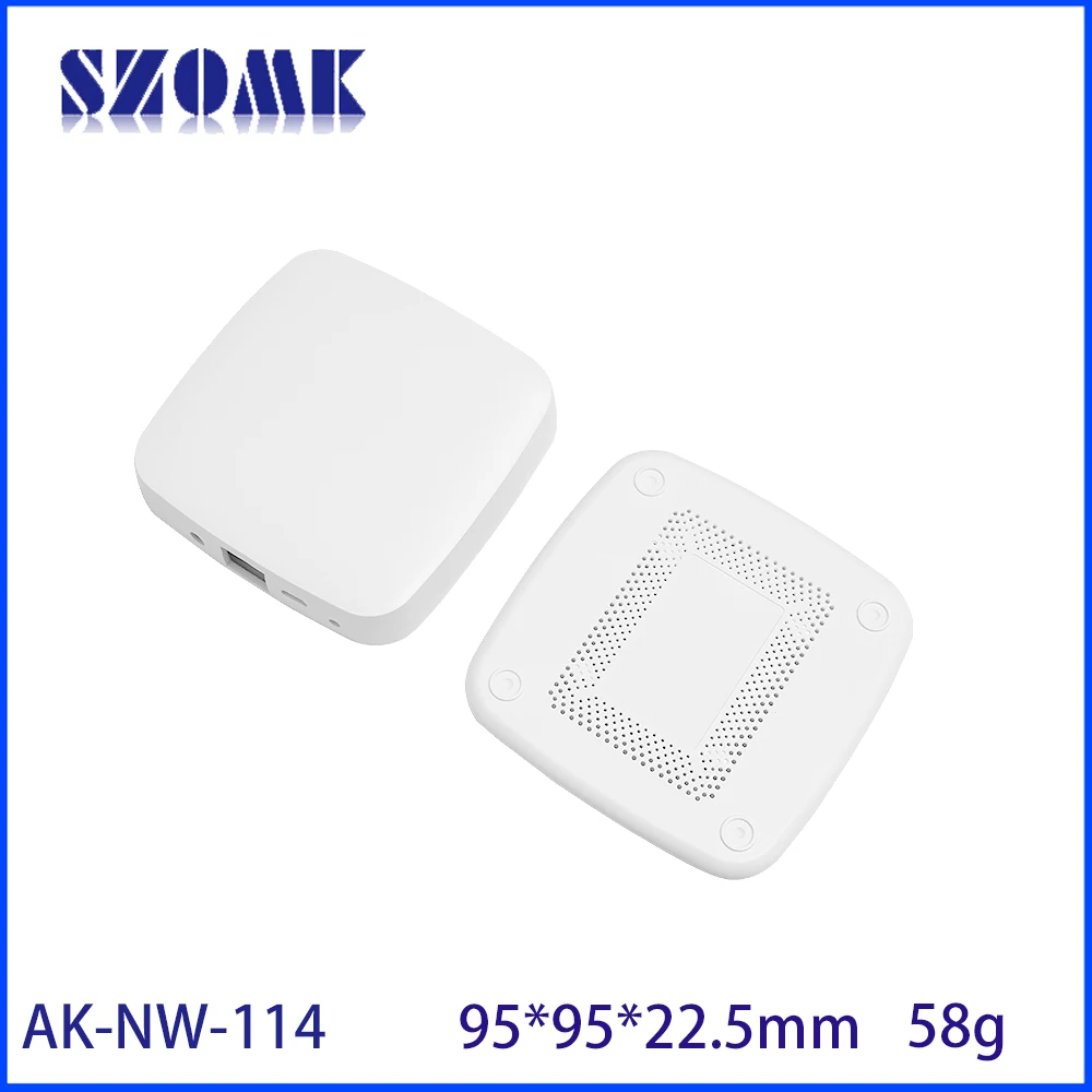 Pc Abs Vlamvertragende V0 Netwerk Gateway Usb Behuizing Router Shell Plastic Doos Plastic Behuizing Voor Elektronica 95*95*22.5Mm