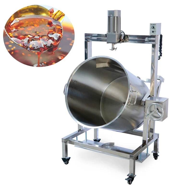 

75-300L Customizable Chili Sauce Making Soup Porridge Boiling Cooking Kettle Pot Gas Heating Curry Paste Sauce Making Machine