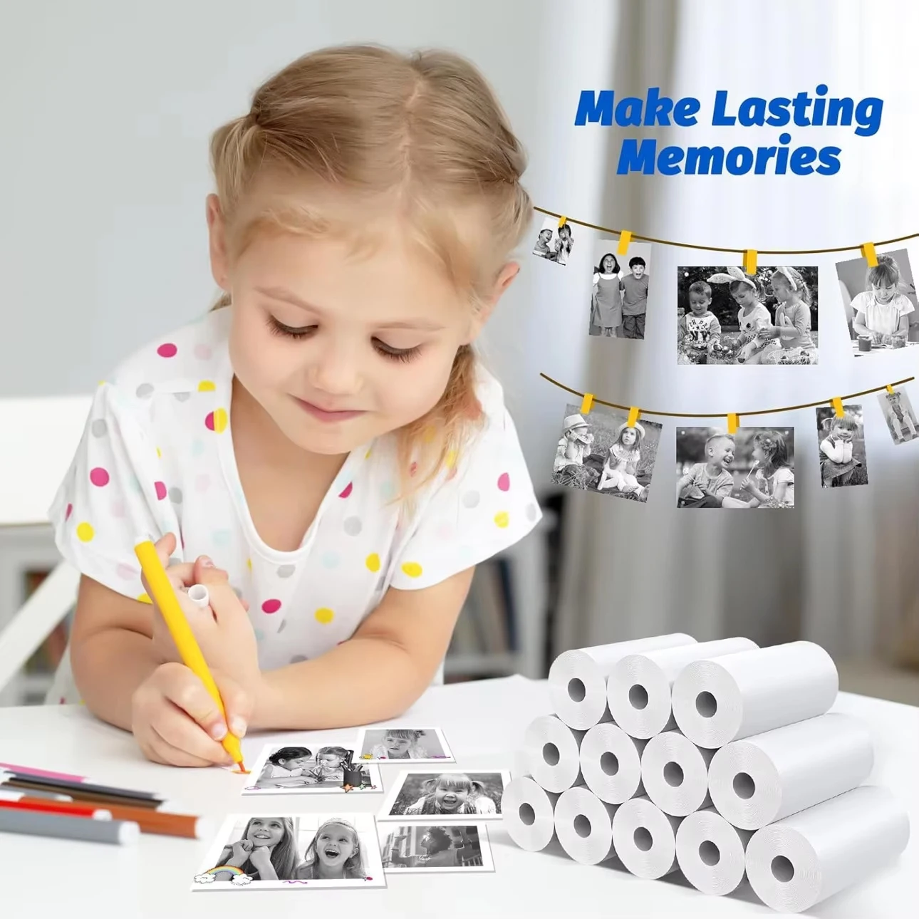5-30Rolls 57*25mm Thermal Paper White Children Camera Instant Print KidsCamera Printing Paper Replacement Accessories Parts