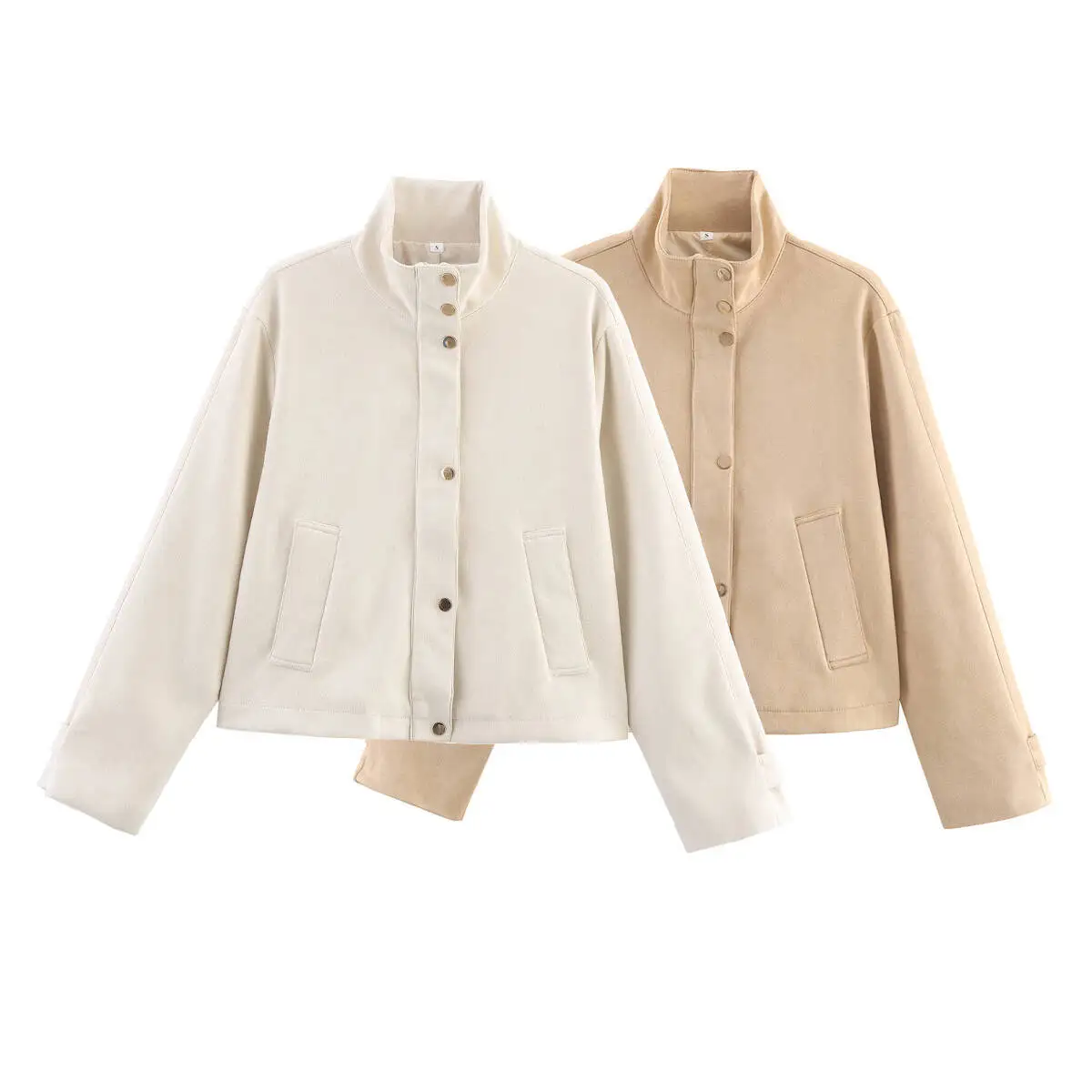 

2025 WOMAN fashion European and American style autumn new suede texture jacket retro long sleeve coat Outerwear Mujer