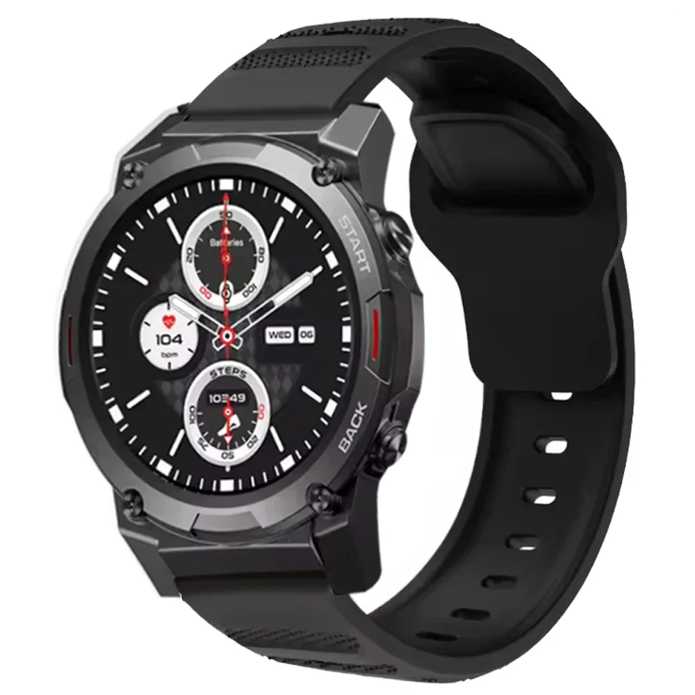 22mm Replacement Strap for Zeblaze Vibe 7/Pro/Lite/Stratos 2 3/Btalk3/GTS3 GTR3/Ares 3 Pro Water-proof Soft Silicone Watch Band